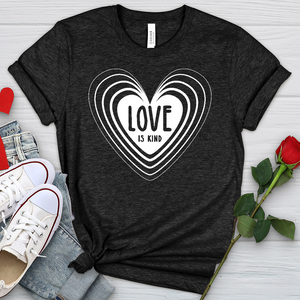 Love Is Kind White Heart Heathered Tee