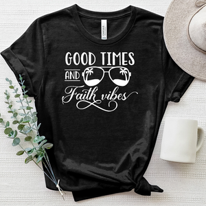 Good Vibes and Faith Vibes Heathered Tee