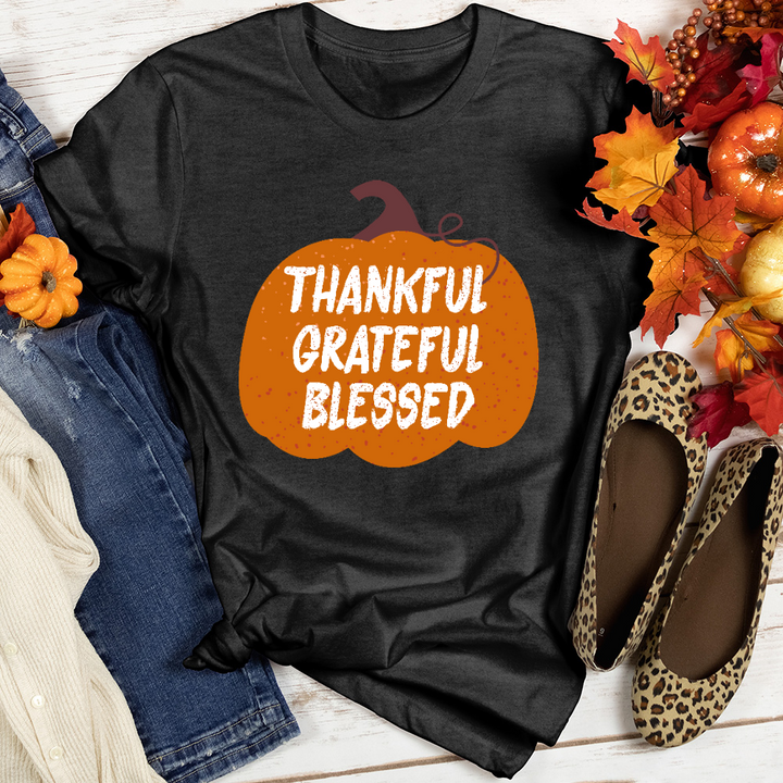 TGB Autumn Pumpkin Scene Heathered Tee