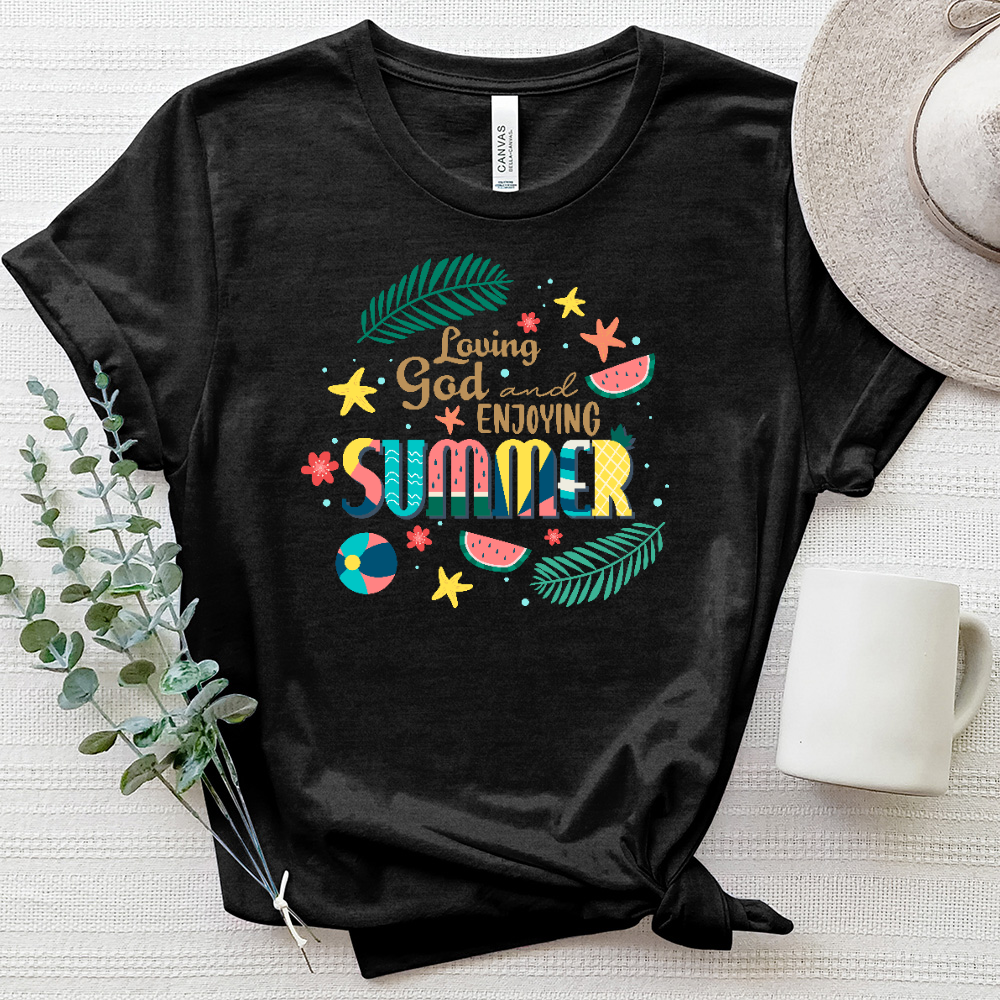 Loving God And Enjoying Summer Heathered Tee