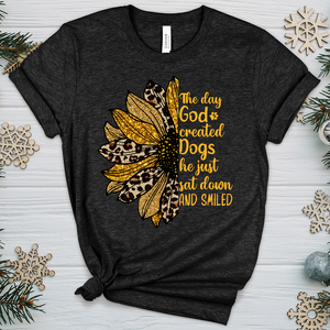 God Created Dogs Sunflower Heathered Tee