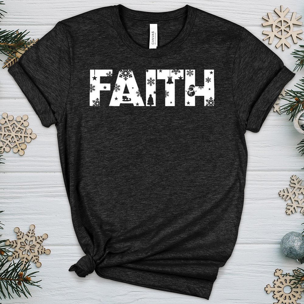 Faith Winter Font Heathered Tee