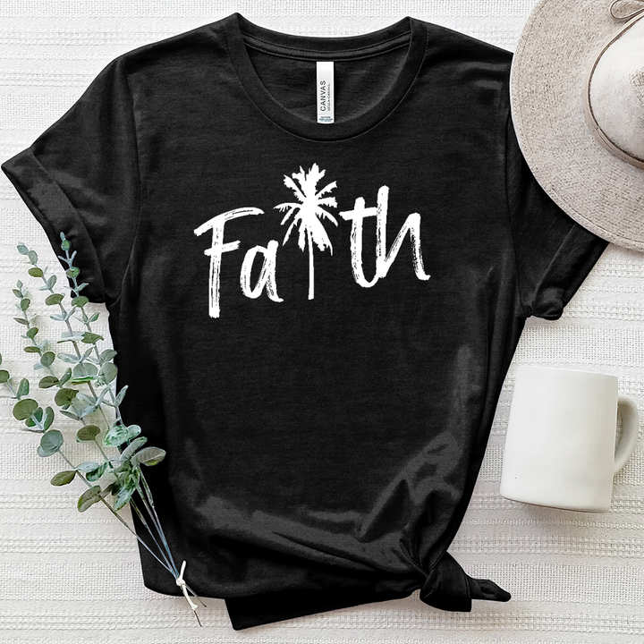 Faith Palm Tree Heathered Tee