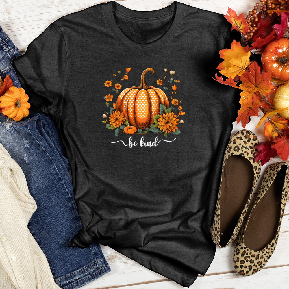 Polka Dot Pumpkin Blessings Heathered Tee