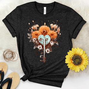 Love Is Key Dandelions Heathered Tee