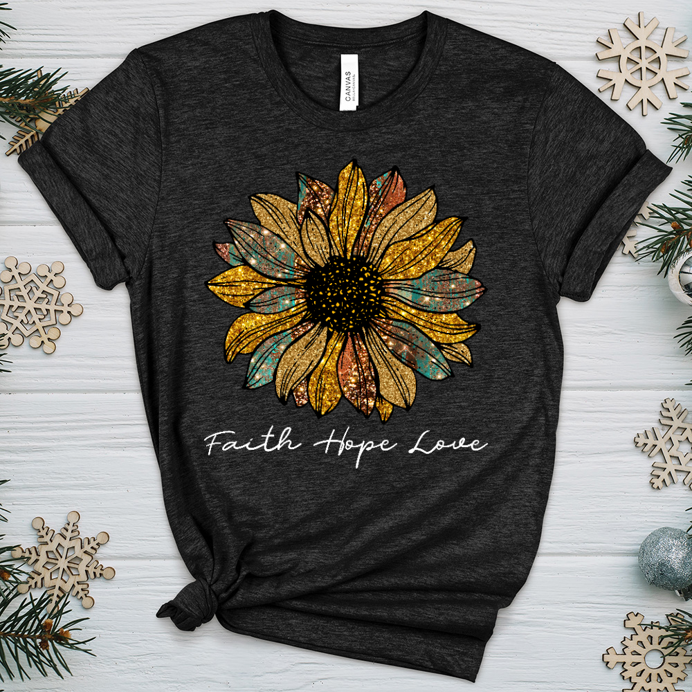 Faith Hope Love Sunflower V1 Tee