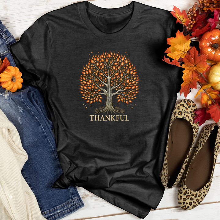 Glimmering Bonfire Fall Themes Tree Heathered Tee