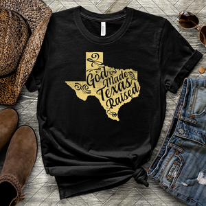 God Made Texas Raised Heathered Tee