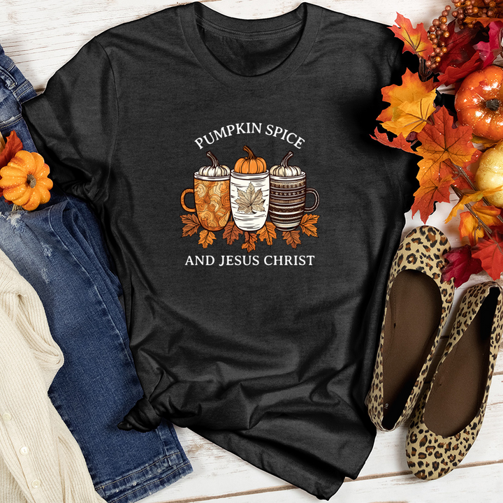 Vintage Pumpkin Spice Trio Coffee Cups Heathered Tee