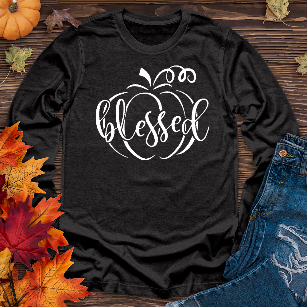 Fancy Blessed Pumpkin Long Sleeve Tee