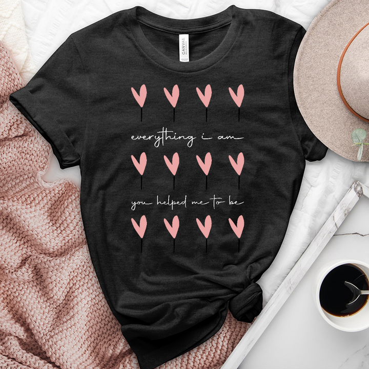 Everything I Am Heart Pattern Heathered Tee