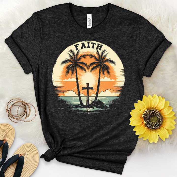 Faithful Sunset Heathered Tee