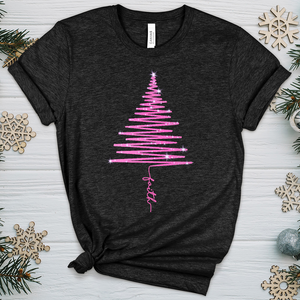 Pink Sparkling Faith Tree Heathered Tee