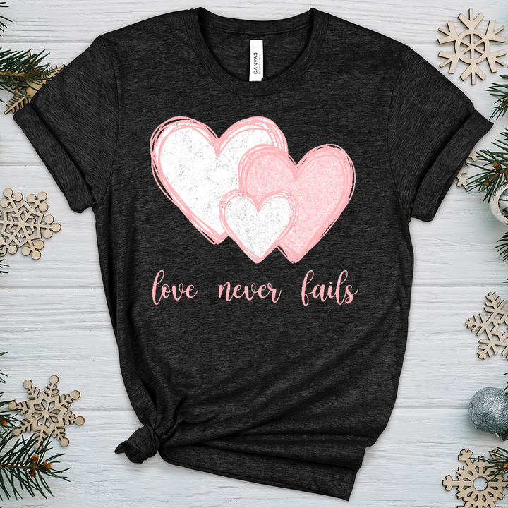 Love Never Fails Heathered Tee