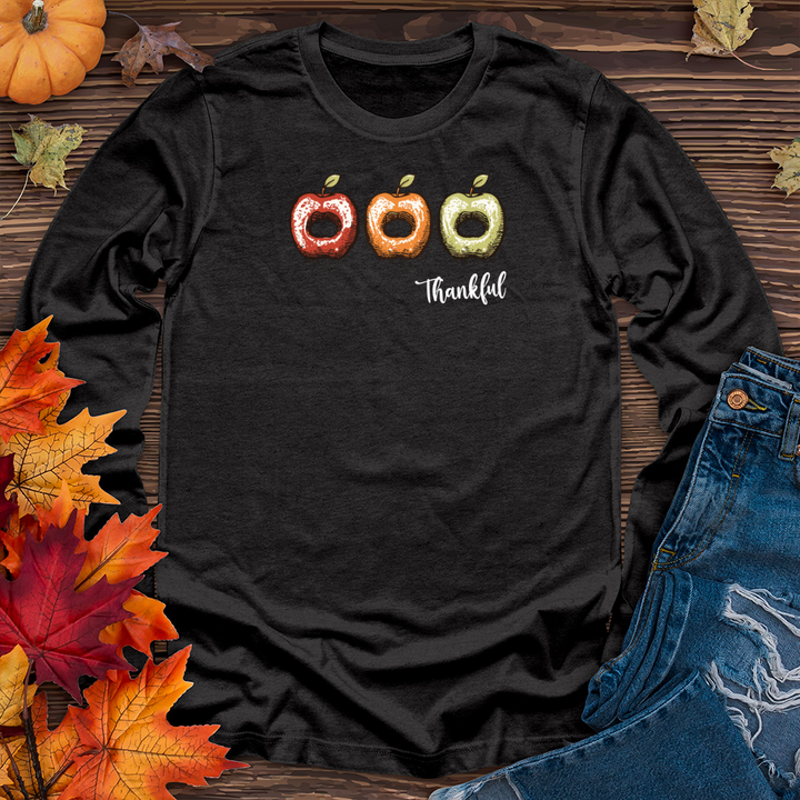 Thankful Apple Cider Trio Apples Long Sleeve Tee