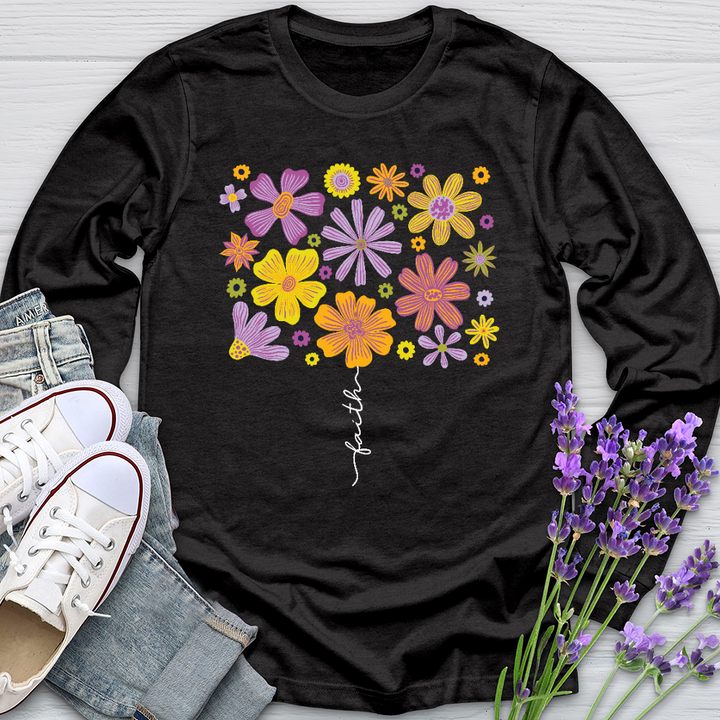 Faith Flower Set Long Sleeve Tee