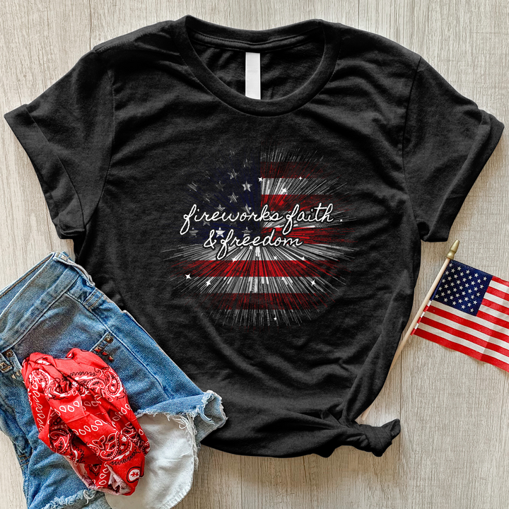 Fireworks Faith & Freedom Heathered Tee