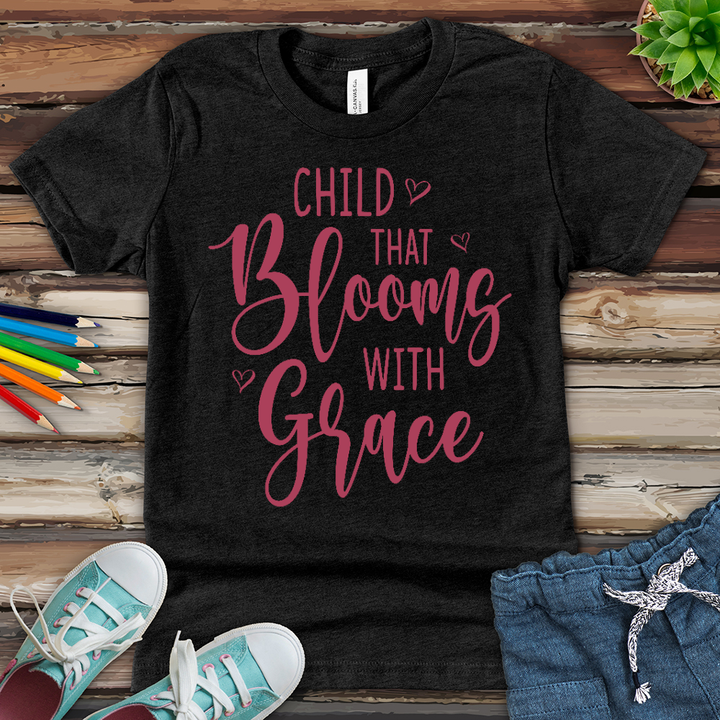 Child Bloom with Grace Youth Heathered Tee