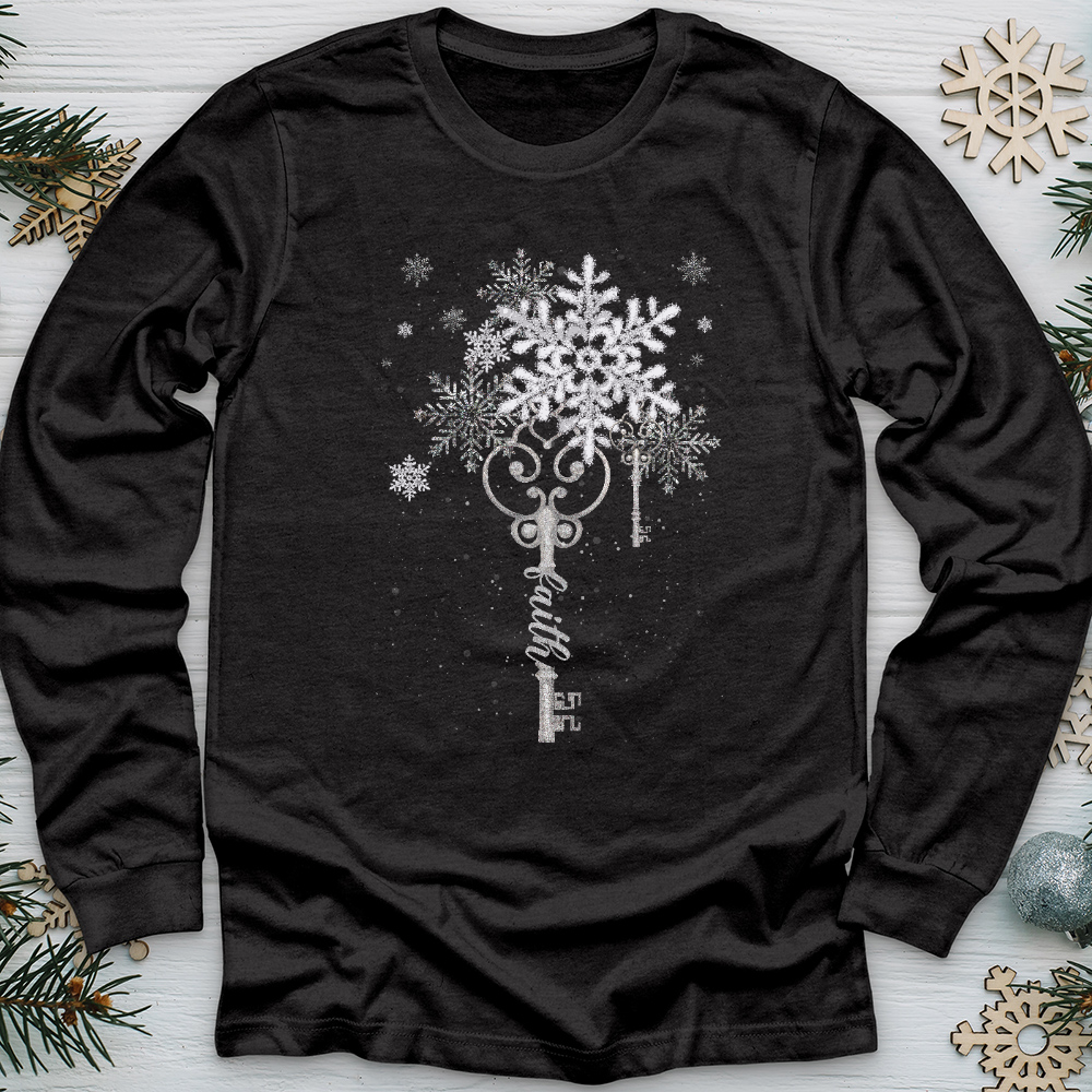 Faith Snowflake Key 2 Long Sleeve Tee