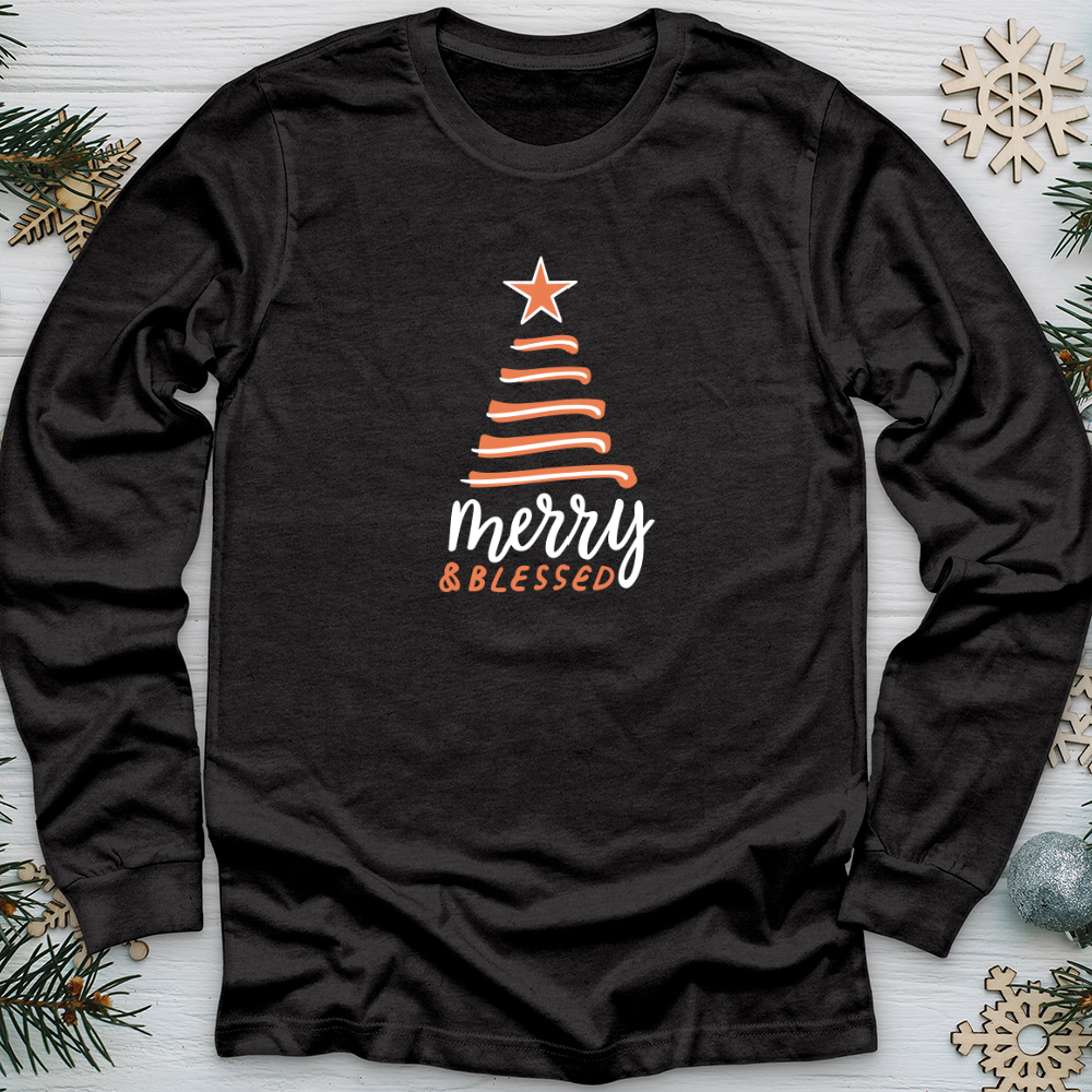 Merry & Blessed Simple Long Sleeve Tee