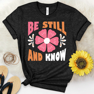 Be Still Flower Art Heathered Tee