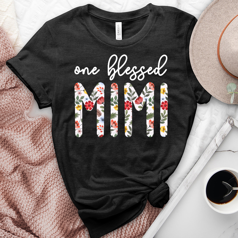 One Blessed Mimi White Heathered Tee