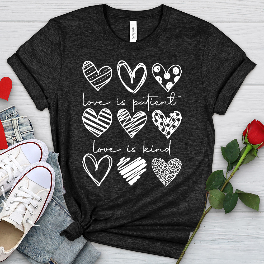 Heart Pattern Heathered Tee