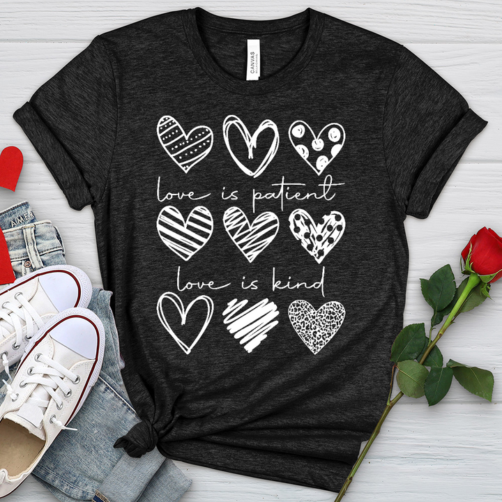 Heart Pattern Heathered Tee