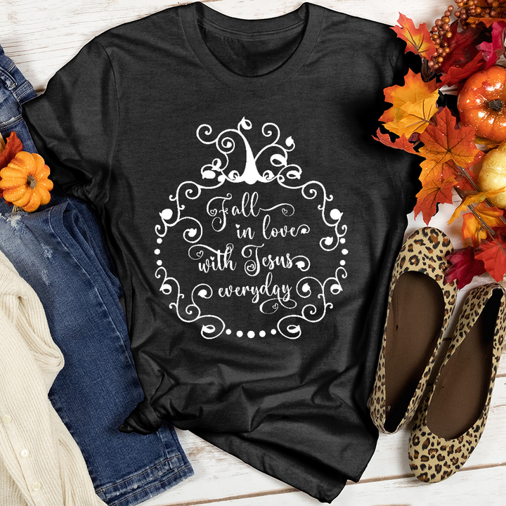 Fall in love with Jesus Heathered Tee