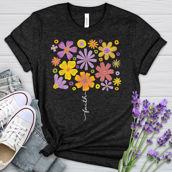 Faith Flower Set Heathered Tee