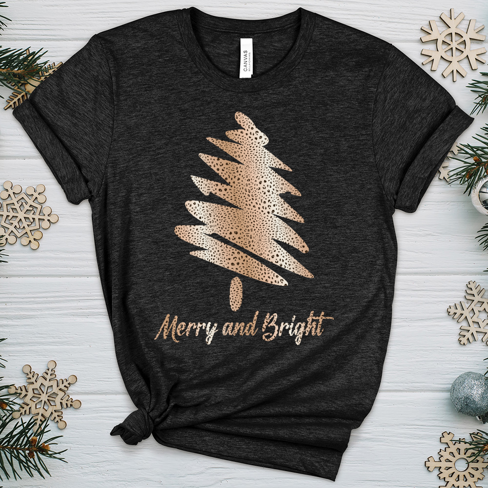 Merry & Bright Leopard Print Heathered Tee