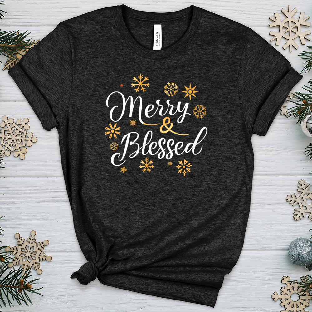 Merry and Blessed 01 Heathered Tee