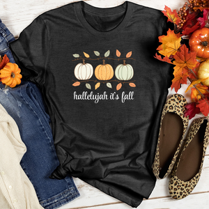 Orange Pastel Pumpkin Trio Heathered Tee