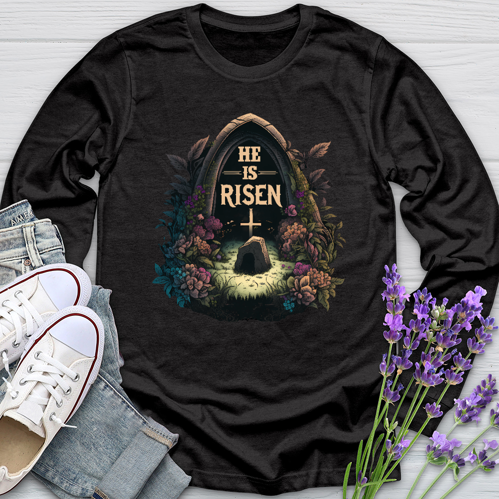 He Is Risen Grave Long Sleeve Tee