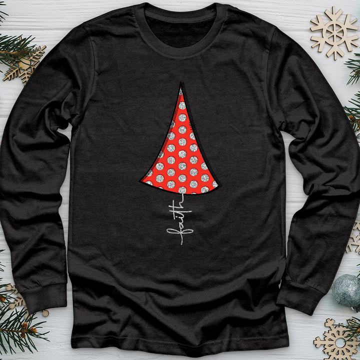 Faith Polka- Dotted Tree Long Sleeve Tee