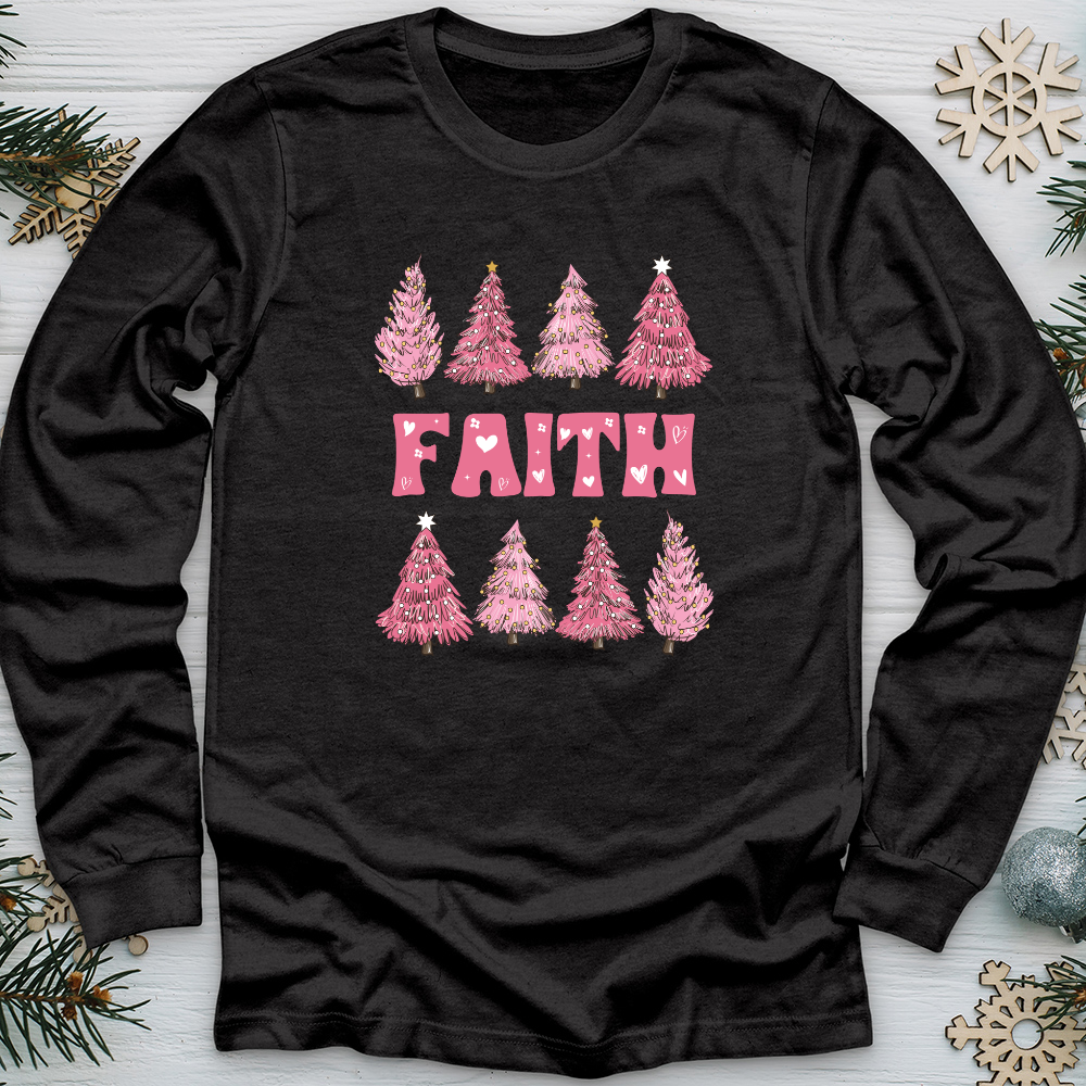 Pink Christmas Tree Long Sleeve Tee