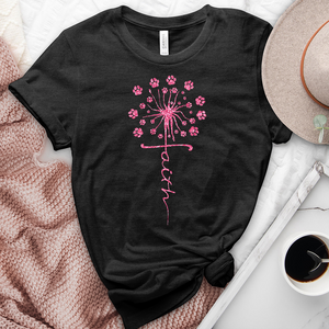 Pink Faith Dandelion Heathered Tee