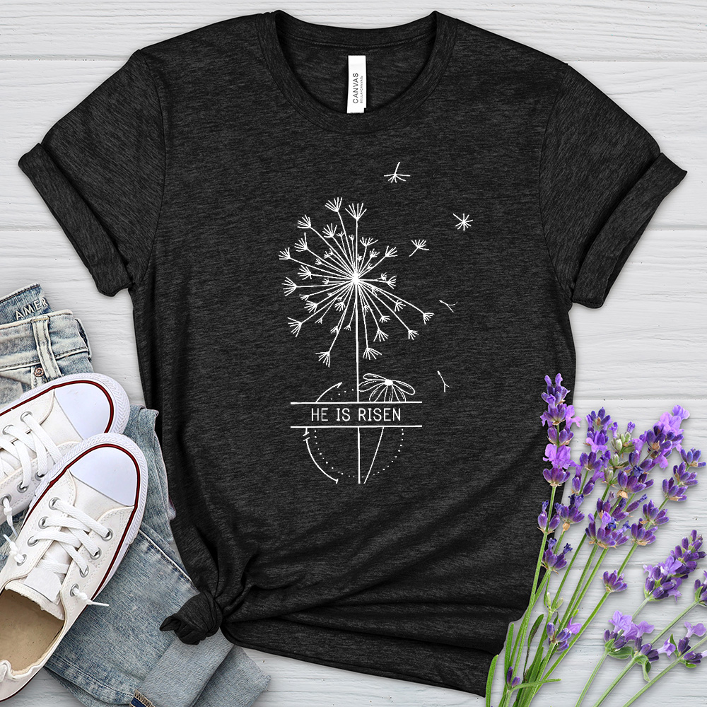 He Is Risen Dandelion Heathered Tee