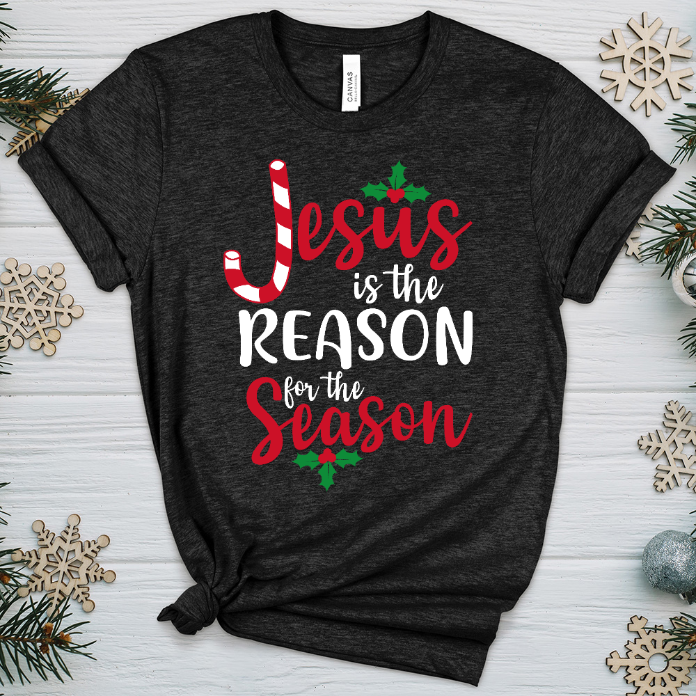 Jesus is The Reason For The Season Heathered Tee