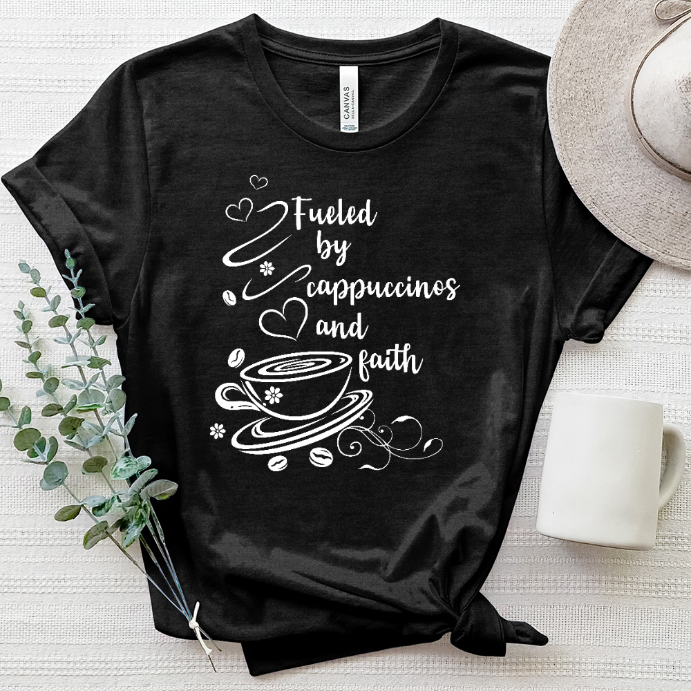 Fueled by Cappuccinos and Faith Heathered Tee