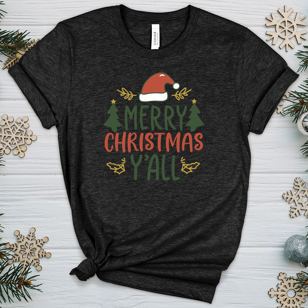 Merry christmas y’all Heathered Tee