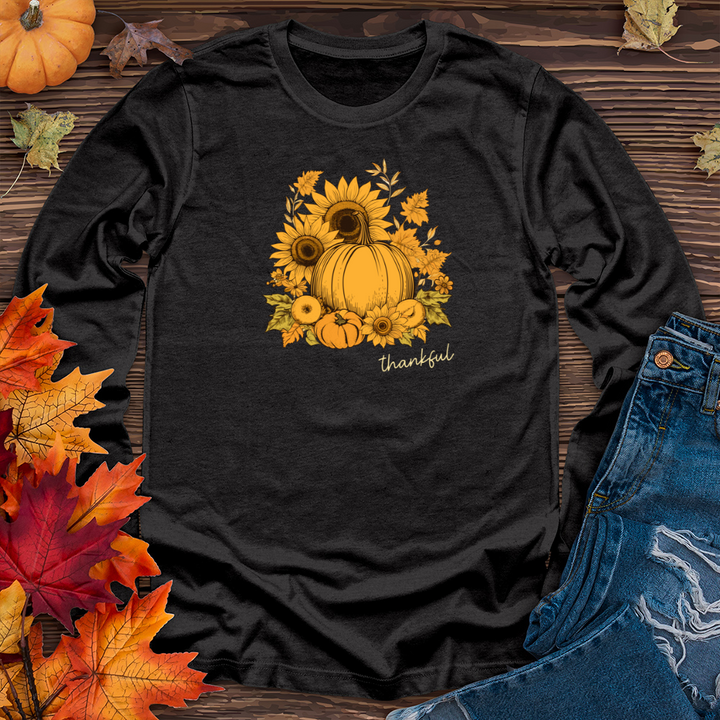 Vintage Sunflower Harvest Icons Long Sleeve Tee