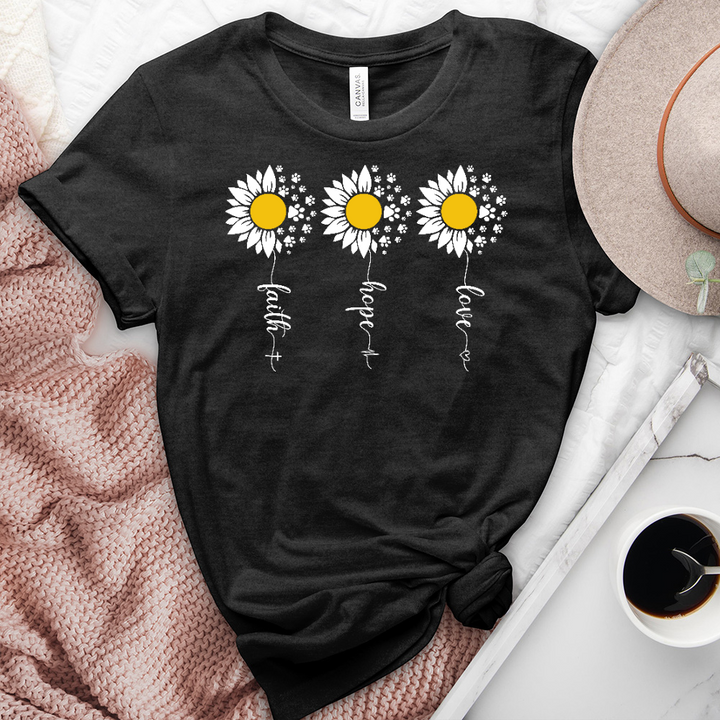 Flower Paw Prints Heathered Tee