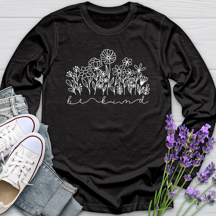 Be Kind Garden Flowers Long Sleeve Tee