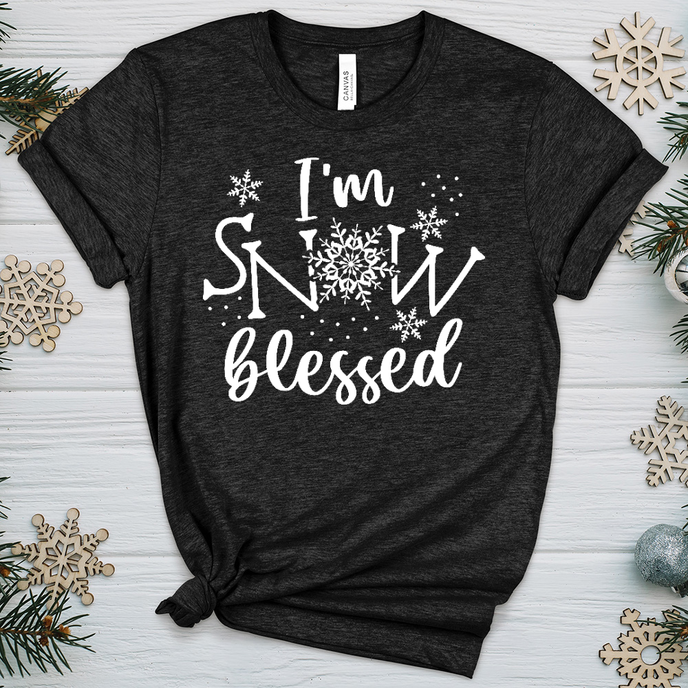 Snow Blessed Snowflake Heathered Tee