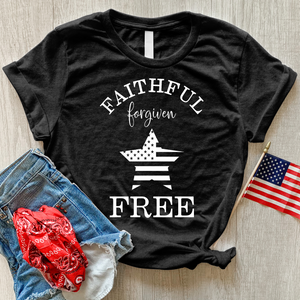 Faithful Forgiven Star Heathered Tee