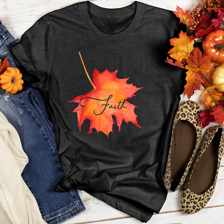 Faith Leaf Imprint Heathered Tee