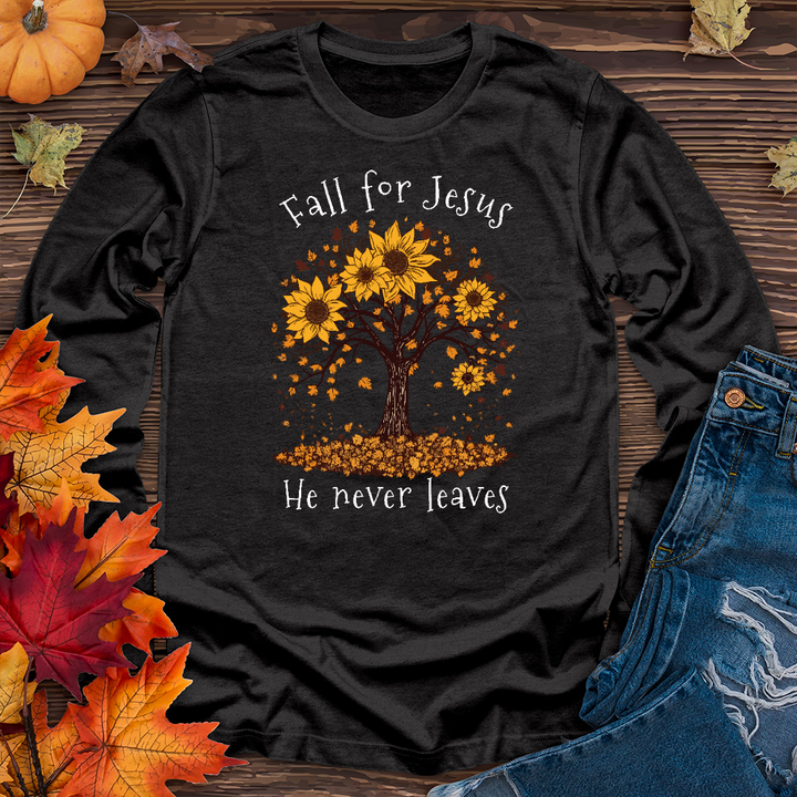 Sunflower Tree Falling Leaves Long Sleeve Tee