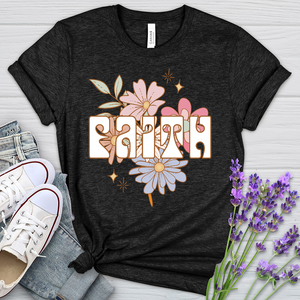 Blooming Faith Flower Heathered Tee