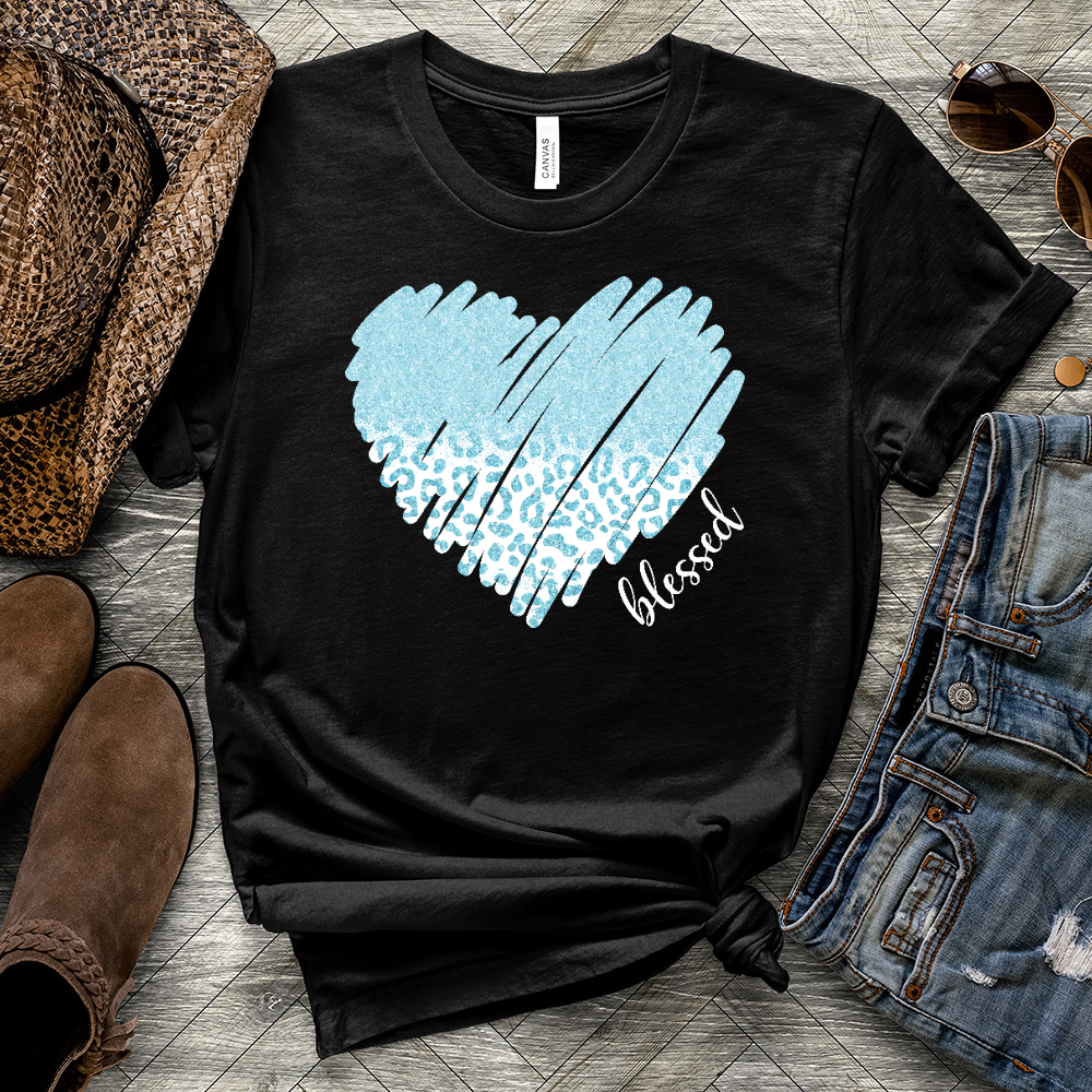 Bless Blue Heart Heathered Tee